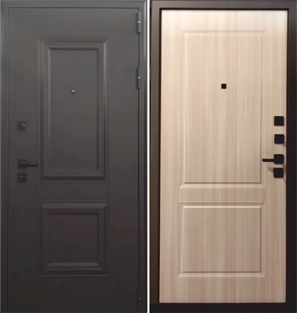 Входная дверь ДМ URBAN "Президент" Темный шоколад муар / Дуб беленый